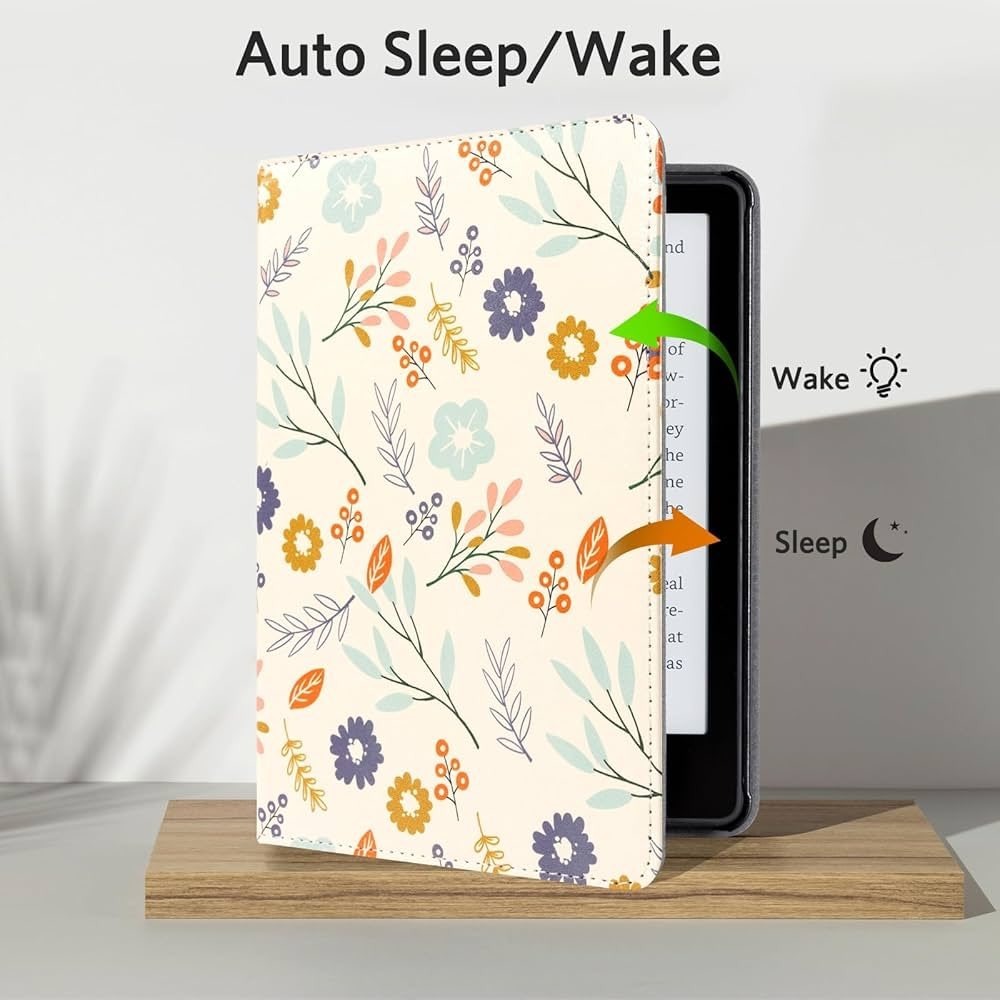 Kindle Paperwhite‎ 11th Gen Case Floral Auto Sleep/Wake Card Holder